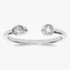 925 Sterling Silver Open Diamond Wedding Ring Adjustable Diamond Ring for Women - Image 2