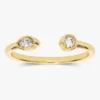 925 Sterling Silver Open Diamond Wedding Ring Adjustable Diamond Ring for Women - Image 3