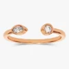 925 Sterling Silver Open Diamond Wedding Ring Adjustable Diamond Ring for Women - Image 4