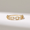 Sterling silver ring with pave-set premium CZ diamond sparkle