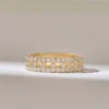925 Sterling Silver Open Squares Pave Wedding Band - Image 2