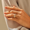 925 Sterling Silver Open Squares Pave Wedding Band - Image 3