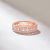 925 Sterling Silver Open Squares Pave Wedding Band - Image 4