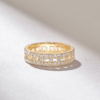 925 Sterling Silver Open Squares Pave Wedding Band - Image 5