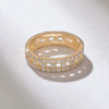 925 Sterling Silver Open Squares Pave Wedding Band - Image 7
