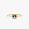 925 Sterling Silver Oval Blue Topaz Ring