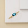 925 Sterling Silver Oval Blue Topaz Ring - Image 3