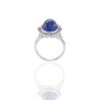 925 Sterling Silver Oval Cabochon Tanzanite and Diamond Ring - Image 10