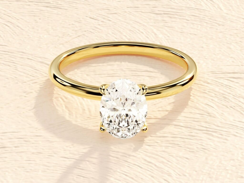 Oval Engagement Ring in 925 Sterling Silver / 1 ct Oval Diamond Engagement Rings