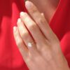 Oval Engagement Ring in 925 Sterling Silver / 1 ct Oval Diamond Engagement Rings - Image 2