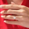 Oval Engagement Ring in 925 Sterling Silver / 1 ct Oval Diamond Engagement Rings - Image 6