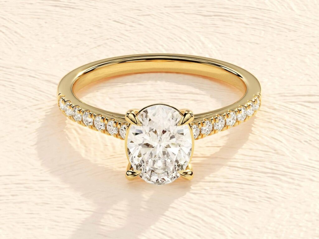 Oval Engagement Ring in 925 Sterling Silver | 1 ct Oval Diamond Engagement Rings
