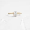 925 Sterling Silver Oval Cut Champagne Diamond Ring