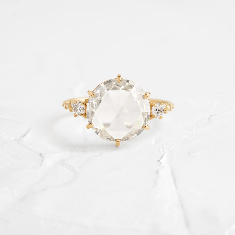 925 Sterling Silver Oval Cut Diamond Engagement Ring