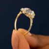 925 Sterling Silver Oval Cut Diamond Engagement Ring - Image 2