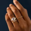 925 Sterling Silver Oval Cut Diamond Engagement Ring - Image 3