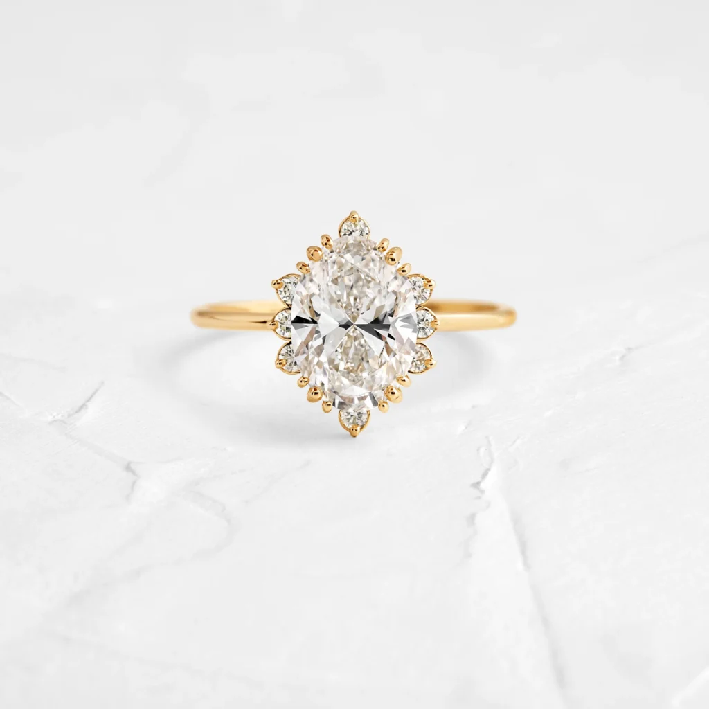 925 Sterling Silver Oval Cut Diamond Ring