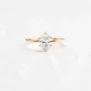 925 Sterling Silver oval cut diamond engagement ring with prong setting