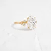 925 Sterling Silver Oval Cut Diamond Engagement Ring
