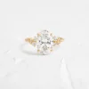 925 Sterling Silver Oval Cut Diamond Engagement Ring - Image 3