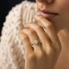 925 Sterling Silver Oval Cut Diamond Engagement Ring - Image 2
