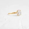 Gold-plated sterling silver ring with an elegant oval stone