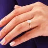 925 Sterling Silver Oval Cut Dimond Engagement Ring/Oval Solitaire Dimond Ring - Image 2