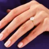 925 Sterling Silver Oval Cut Dimond Engagement Ring/Oval Solitaire Dimond Ring - Image 3