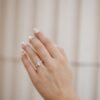 Graceful ring design with a bright oval CZ stone
