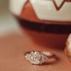 Gold-plated sterling silver ring with a polished oval setting