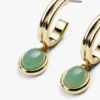 925 sterling silver earrings with oval cut jade detail