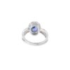 Sterling silver oval tanzanite ring with clean, graceful styling