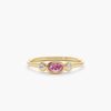 925 Sterling Silver Oval Diamond and Pink Sapphire
