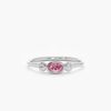 925 Sterling Silver Oval Diamond and Pink Sapphire - Image 2