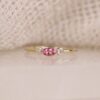 925 Sterling Silver Oval Diamond and Pink Sapphire - Image 3