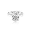 925 Sterling Silver Oval Cut Diamond Solitaire Engagement Rings
