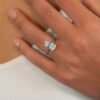 925 Sterling Silver Oval Cut Diamond Solitaire Engagement Rings - Image 2