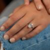 925 Sterling Silver Oval Cut Diamond Solitaire Engagement Rings - Image 3