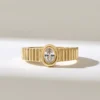 Sterling silver ring with oval CZ diamond-inspired stone