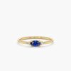 925 Sterling Silver Oval Diamonds and Sapphire Engagement Ring