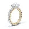 925 Sterling Silver Oval & Round Diamond Engagement Ring - Image 2