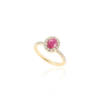 Oval ruby ring in polished sterling silver