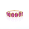 925 sterling silver oval ruby half eternity band ring