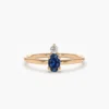 925 Sterling Silver Oval Sapphire and Diamond Ring - Image 4