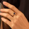 Gold-plated sterling silver ring with oval gemstone design