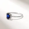 Sapphire and diamond ring with slim 1.35MM band