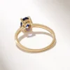Oval-cut Premium CZ Sapphire ring with polished gold plating