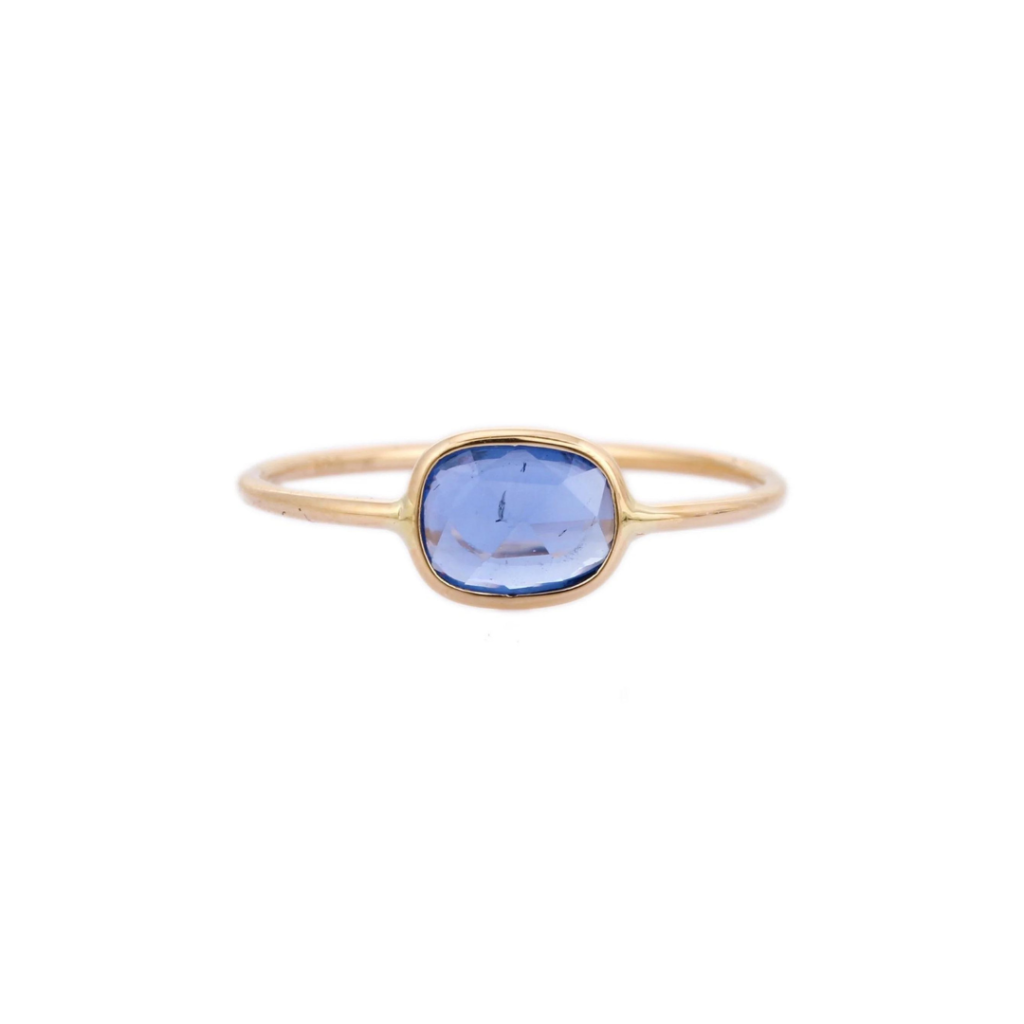 925 Sterling Silver Oval Sapphire Ring