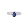 925 Sterling Silver Oval Sapphire Ring