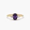 Oval amethyst ring in 925 sterling silver